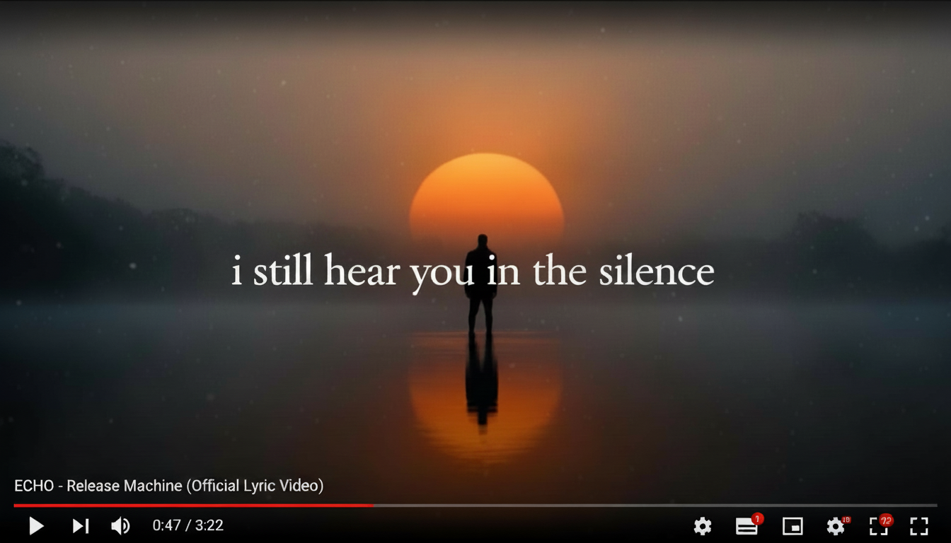 Lyric video frame made with Release Machine